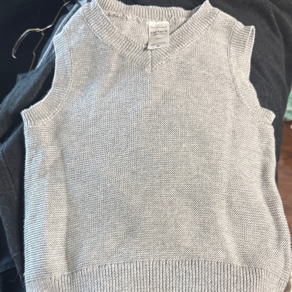 Carter's Light Gray Knit Sweater Vest
